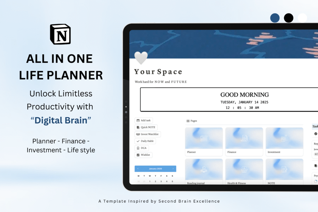 Digital Brain - All in One Life Planner NOTION - Zenlium – Digital ...