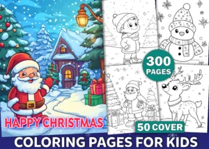 300 Happy Christmas Coloring Pages