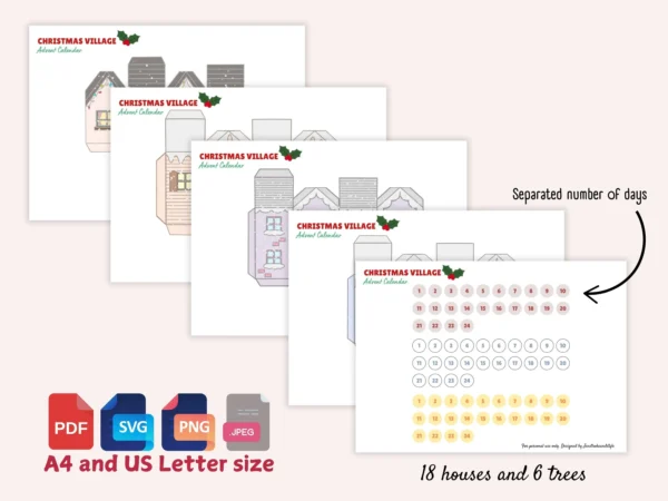 Christmas Village Advent Calendar Houses